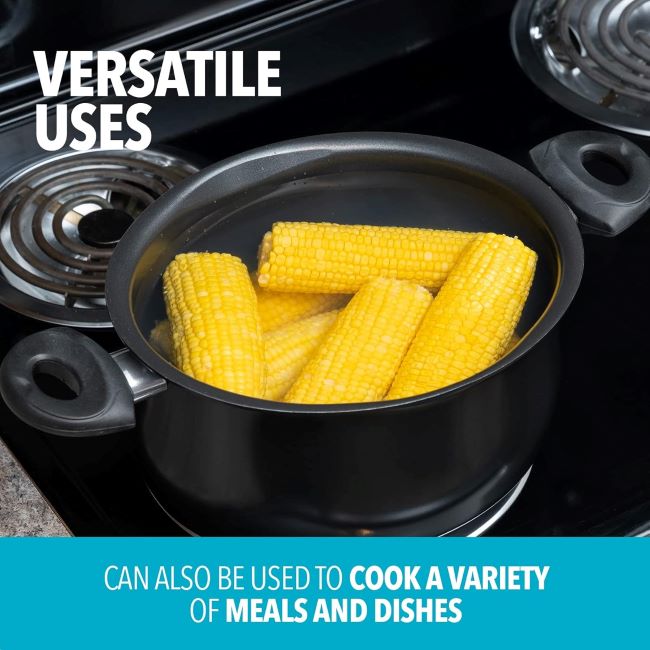 Bialetti 5.5-Quart Nonstick Pasta Pot – sleek modern cookware for easy cooking