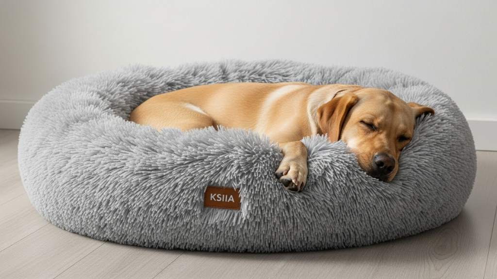 ultra-soft velvet fabric on the KSIIA luxury dog bed surface