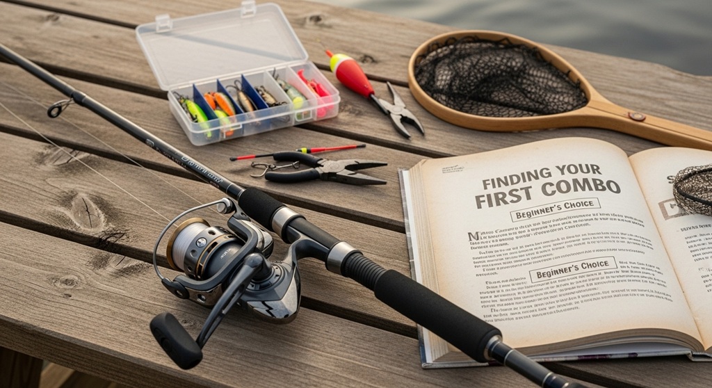 Budget fishing rod and reel combo setup for freshwater fishing beginners