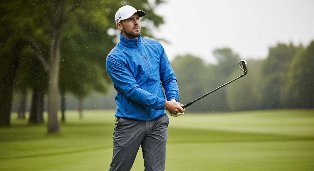 Lightweight breathable golf clothing for wet weather conditions