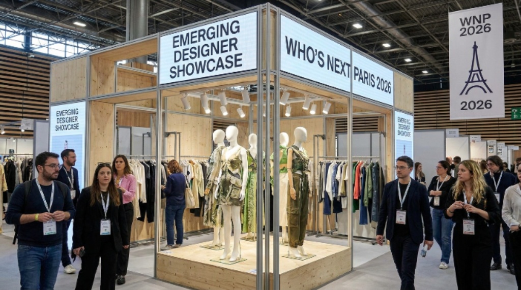 Emerging designer showcase display at Who's Next Paris 2026